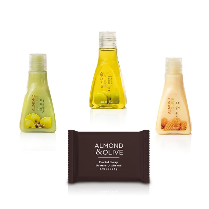 Hotel Toiletries Kit 288 pcs – Almond & Olive – Shampoo & Conditioner